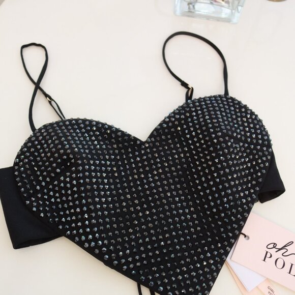 COPY - COPY - Oh Polly heart shaped corset top studded diamond - Size 2 - Picture 2 of 5
